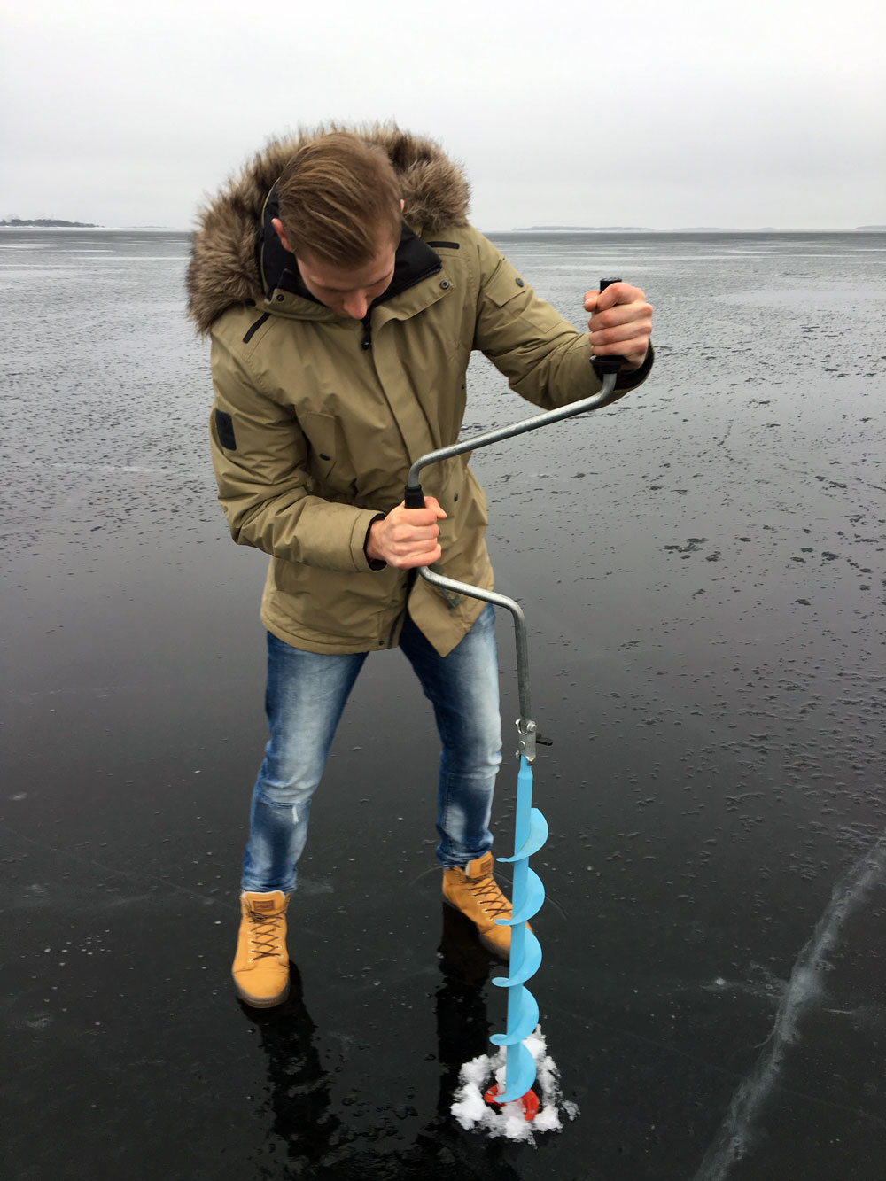 Ice fishing in Karlstad