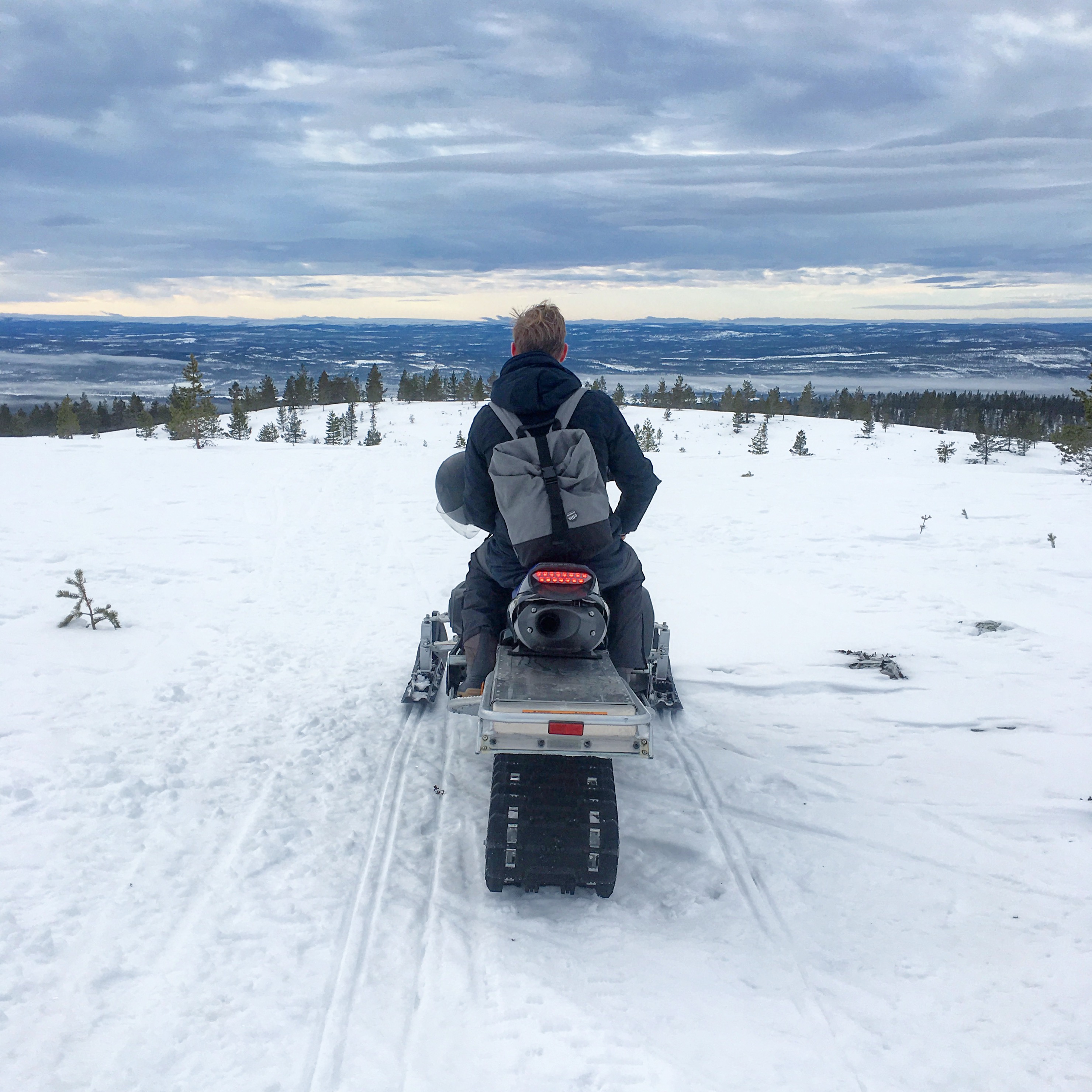 View with snowmobile in Sweden