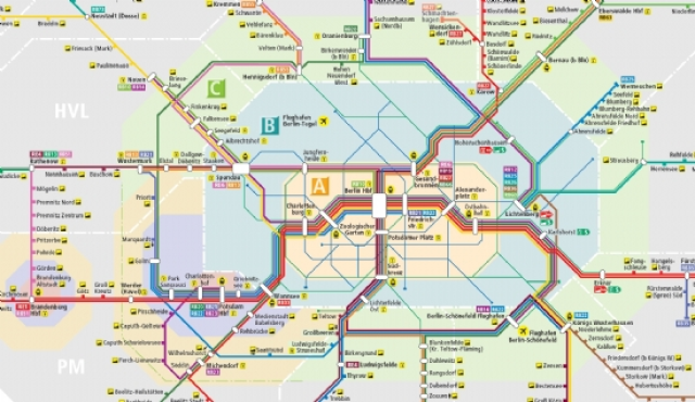 Berlijn OV zones op de kaart